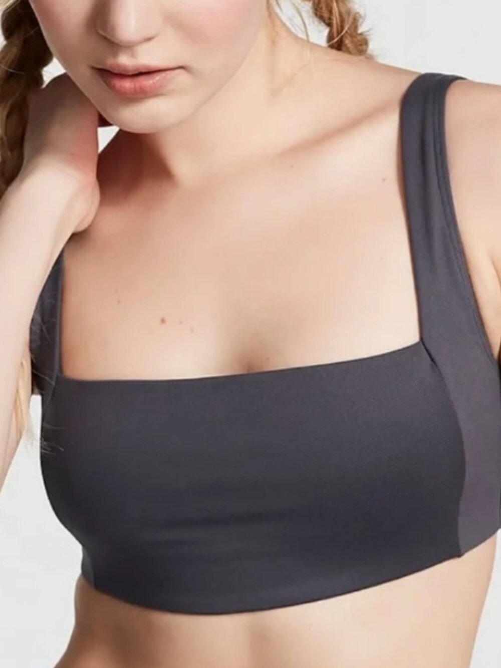 PINK Ultimate Squareneck Sports Bra M Gray